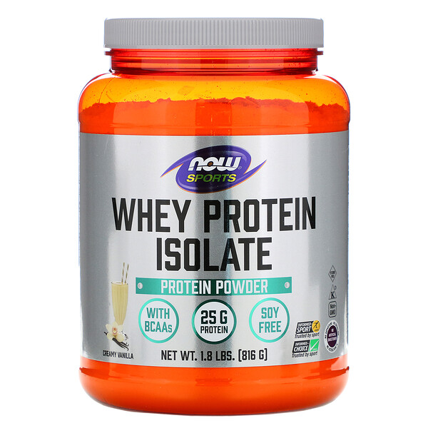 NOW Foods, Sports, Whey Protein Isolate, Creamy Vanilla, 1 NOW Foods, Sports, Whey Protein Isolate, Creamy Vanilla, 1.8 lbs (816 g)