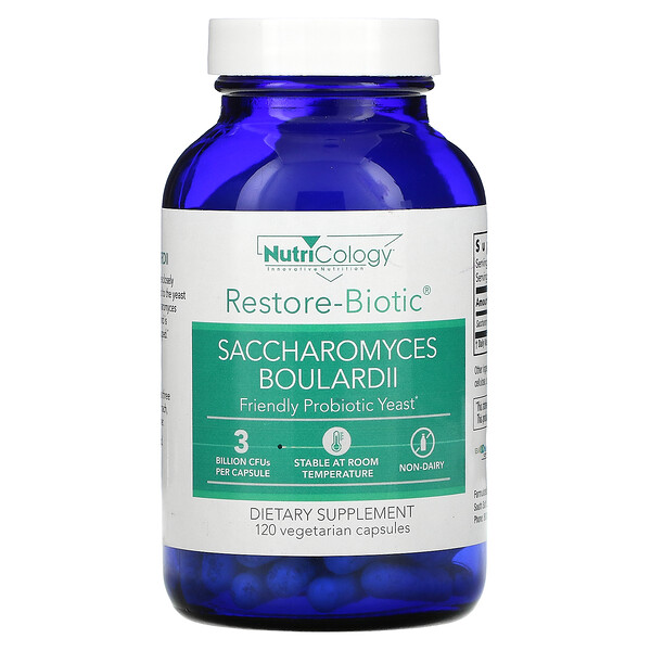 Nutricology, Restore-Biotic, Saccharomyces Boulardii, 120 Vegetarian Capsules 1 Nutricology, Restore-Biotic, Saccharomyces Boulardii, 120 Vegetarian Capsules