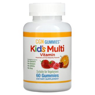 California Gold Nutrition, Kid’s Multi Vitamin Gummies, No Gelatin, Mixed Berry and Fruit Flavor, 60 Gummies