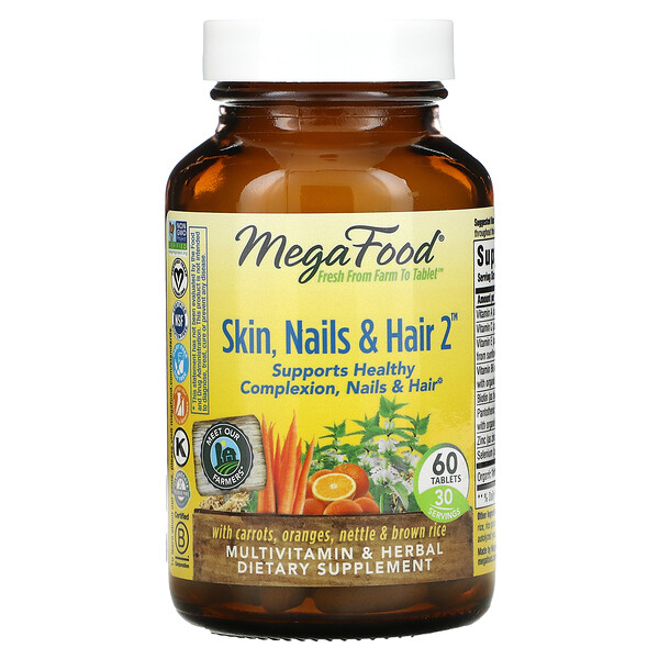 MegaFood, Skin, Nails & Hair 2, 60 Tablets