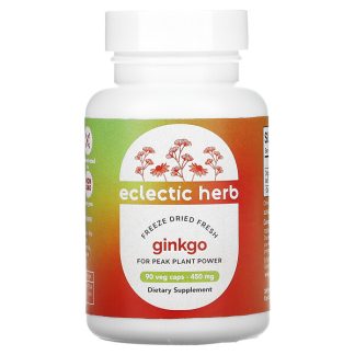 Eclectic Institute, Freeze Dried Fresh, Ginkgo, 450 mg, 90 Veg Caps