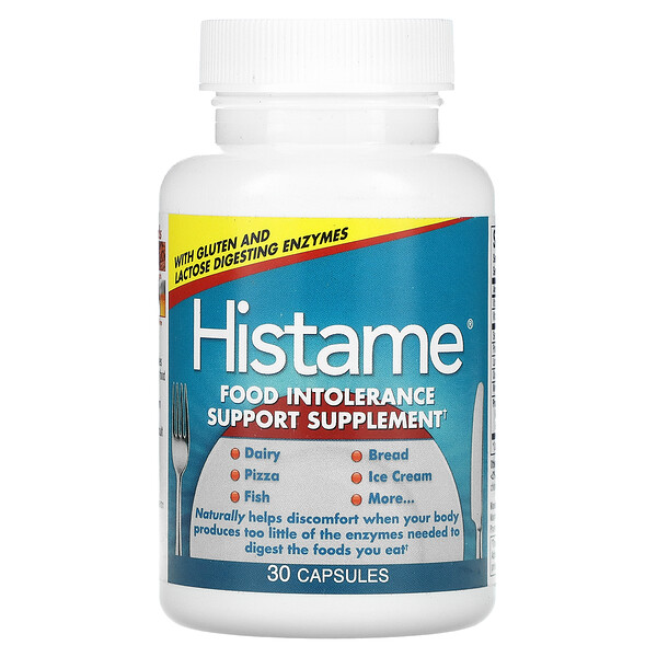 Naturally Vitamins, Histame, Food Intolerance Support Supplement, 30 Capsules 1 Naturally Vitamins, Histame, Food Intolerance Support Supplement, 30 Capsules