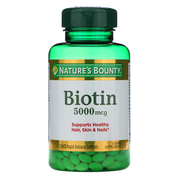 Nature's Bounty, Biotin, 5,000 mcg, 150 Rapid Release Softgels 1 Nature's Bounty, Biotin, 5,000 mcg, 150 Rapid Release Softgels