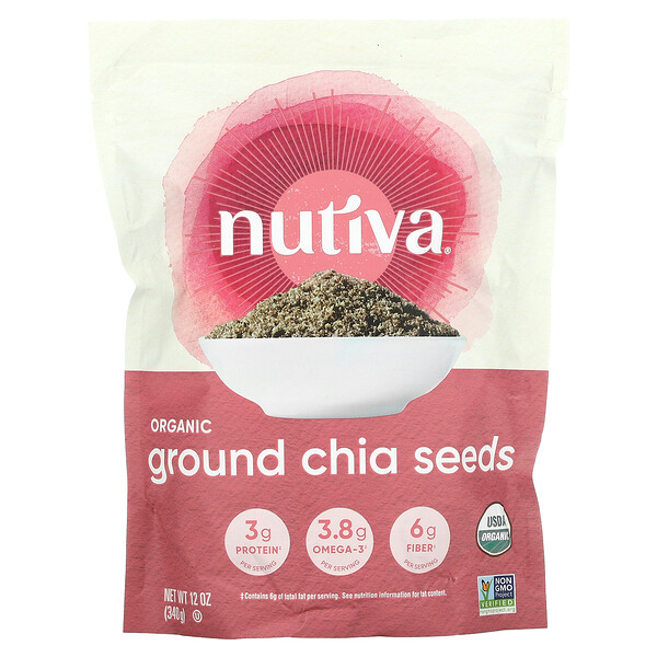 Nutiva, Organic Ground Chia Seeds, 12 oz (340 g)Singapore