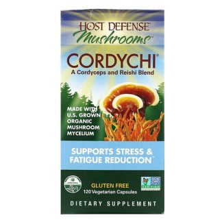 Fungi Perfecti, Host Defense Mushrooms, Cordychi, Supports Stress & Fatigue Reduction, 120 Vegetarian Capsules