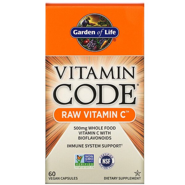 Garden of Life, Vitamin Code, RAW Vitamin C, 60 Vegan Capsules 1 Garden of Life, Vitamin Code, RAW Vitamin C, 60 Vegan Capsules