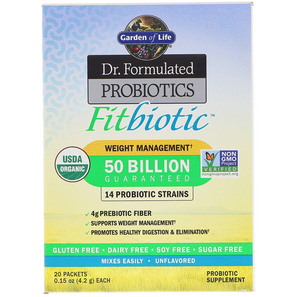 Garden of Life, Organic, Dr. Formulated Probiotics Fitbiotic, Unflavored, 20 Packets, 0.15 oz (4 Garden of Life, Organic, Dr. Formulated Probiotics Fitbiotic, Unflavored, 20 Packets, 0.15 oz (4.2 g) Each
