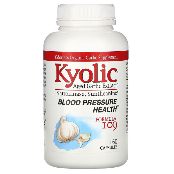 Kyolic, Aged Garlic Extract, Blood Pressure Health, Formula 109, 160 Capsules 1 Kyolic, Aged Garlic Extract, Blood Pressure Health, Formula 109, 160 Capsules