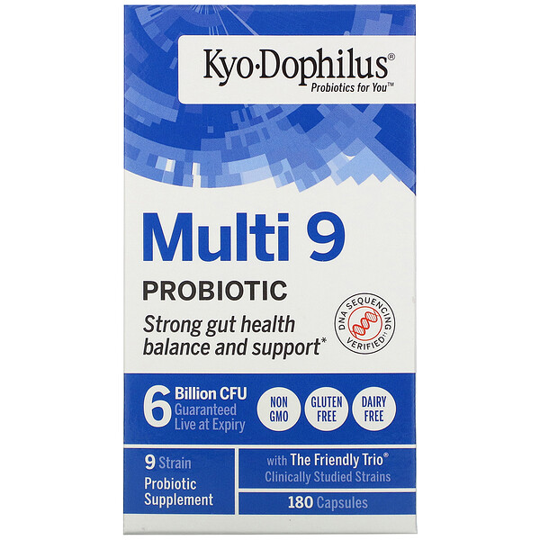 Kyolic, Kyo-Dophilus, Multi 9 Probiotic, 6 Billion CFU, 180 Capsules 1 Kyolic, Kyo-Dophilus, Multi 9 Probiotic, 6 Billion CFU, 180 Capsules