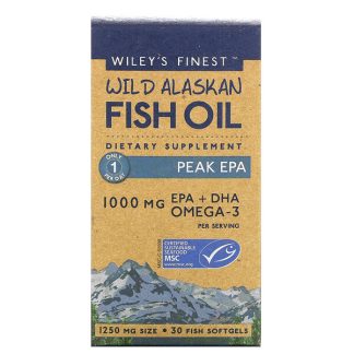 Wiley's Finest, Wild Alaskan Fish Oil, Peak EPA, 1,000 mg, 30 Fish Softgels