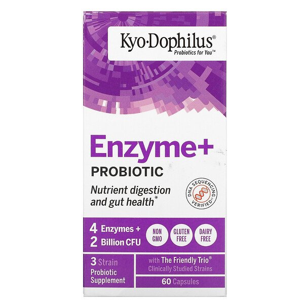 Kyolic, Kyo Dophilus, Probiotics Plus Enzymes, 60 Capsules 1 Kyolic, Kyo Dophilus, Probiotics Plus Enzymes, 60 Capsules
