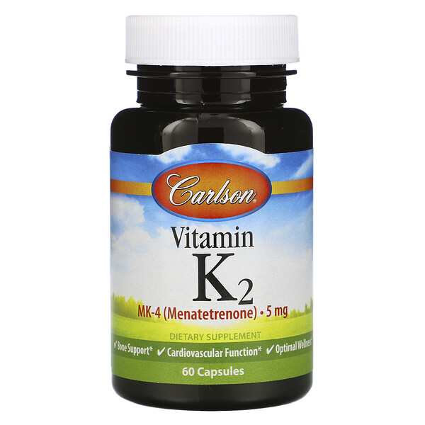 Carlson Labs, Vitamin K2, 5 mg, 60 Capsules 1 Carlson Labs, Vitamin K2, 5 mg, 60 Capsules