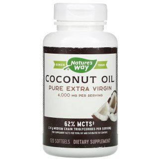 Nature's Way, Coconut Oil, Pure Extra Virgin, 1,000 mg, 120 Softgels