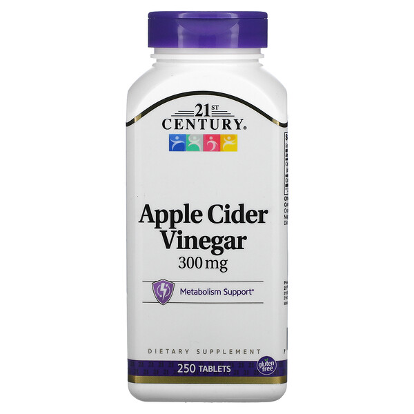 21st Century, Apple Cider Vinegar, 300 mg, 250 Tablets 1 21st Century, Apple Cider Vinegar, 300 mg, 250 Tablets