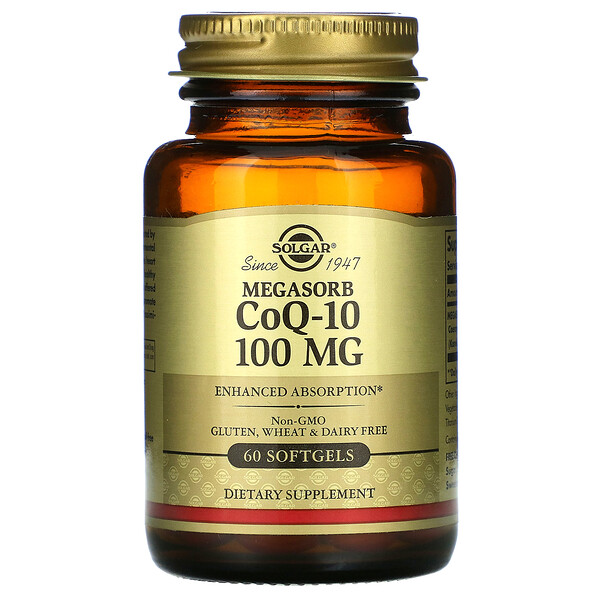 Solgar, Megasorb CoQ-10, 100 mg, 60 Softgels 1 Solgar, Megasorb CoQ-10, 100 mg, 60 Softgels