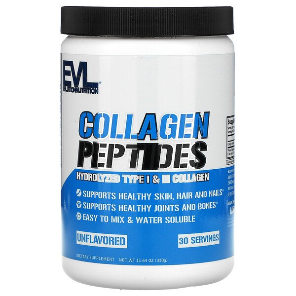 EVLution Nutrition, Collagen Peptides, Unflavored, 11 EVLution Nutrition, Collagen Peptides, Unflavored, 11.64 oz (330 g)