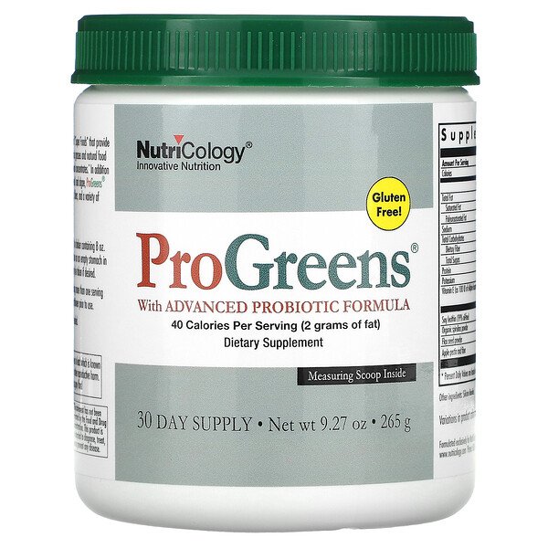 Nutricology, ProGreens with Advanced Probiotic Formula, 9 Nutricology, ProGreens with Advanced Probiotic Formula, 9.27 oz (265 g)