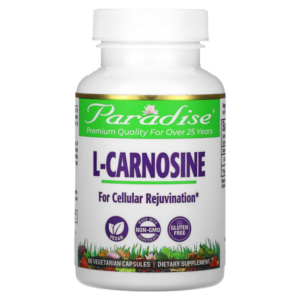 Paradise Herbs, L-Carnosine, 60 Vegetarian Capsules 1 Paradise Herbs, L-Carnosine, 60 Vegetarian Capsules
