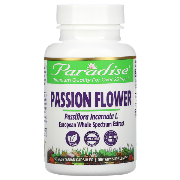 Paradise Herbs, Passion Flower, 60 Vegetarian Capsules 1 Paradise Herbs, Passion Flower, 60 Vegetarian Capsules