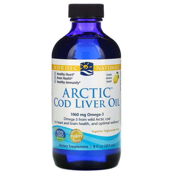 Nordic Naturals, Arctic Cod Liver Oil, Lemon, 8 fl oz (237 ml) 1 Nordic Naturals, Arctic Cod Liver Oil, Lemon, 8 fl oz (237 ml)