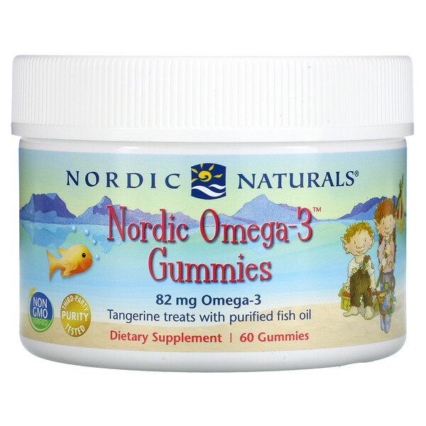 Nordic Naturals, Nordic Omega-3 Gummies, Tangerine, 82 mg, 60 Gummies 1 Nordic Naturals, Nordic Omega-3 Gummies, Tangerine, 82 mg, 60 Gummies