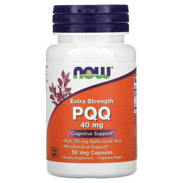 NOW Foods, Extra Strength PQQ, 40 mg, 50 Veg Capsules 1 NOW Foods, Extra Strength PQQ, 40 mg, 50 Veg Capsules