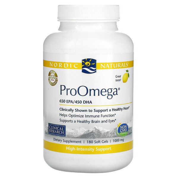 Nordic Naturals, ProOmega, Lemon, 1,000 mg, 180 Soft Gels 1 Nordic Naturals, ProOmega, Lemon, 1,000 mg, 180 Soft Gels