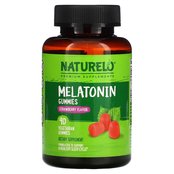 NATURELO, Melatonin Gummies, Strawberry, 90 Vegetarian Gummies 1 NATURELO, Melatonin Gummies, Strawberry, 90 Vegetarian Gummies