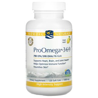 Nordic Naturals, ProOmega 3-6-9, Lemon, 1000 mg, 120 Soft Gels