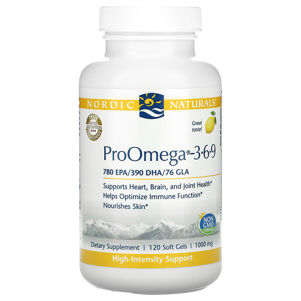 Nordic Naturals, ProOmega 3-6-9, Lemon, 1000 mg, 120 Soft Gels 1 Nordic Naturals, ProOmega 3-6-9, Lemon, 1000 mg, 120 Soft Gels