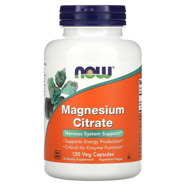 NOW Foods, Magnesium Citrate, 120 Veg Capsules 1 NOW Foods, Magnesium Citrate, 120 Veg Capsules