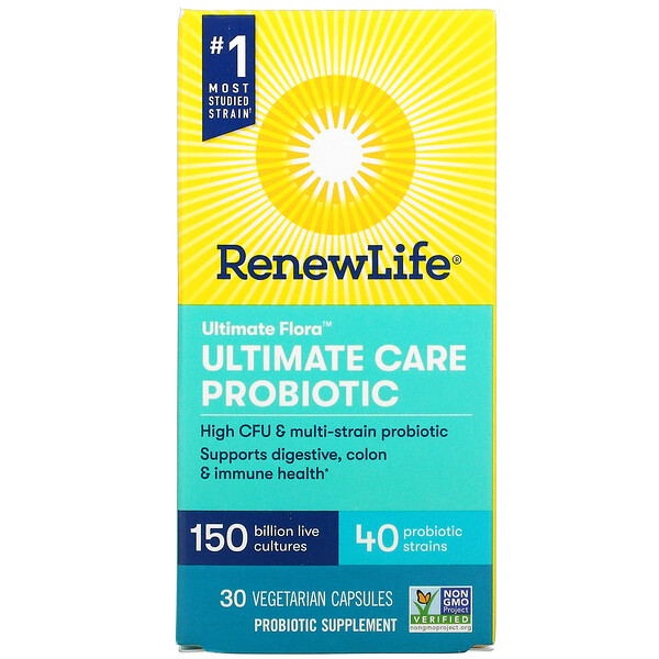Renew Life, Ultimate Flora, Ultimate Care Probiotic, 150 Billion Live Cultures, 30 Vegetarian Capsules 1 Renew Life, Ultimate Flora, Ultimate Care Probiotic, 150 Billion Live Cultures, 30 Vegetarian Capsules