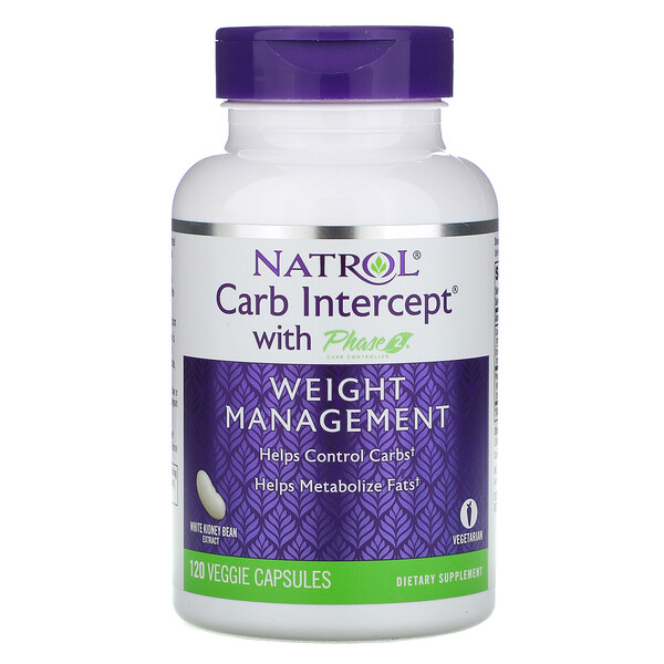 Natrol, Carb Intercept with Phase 2 Carb Controller, 1,000 mg, 120 Veggie Capsules 1 Natrol, Carb Intercept with Phase 2 Carb Controller, 1,000 mg, 120 Veggie Capsules