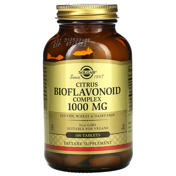 Solgar, Citrus Bioflavonoid Complex, 1,000 mg, 100 Tablets 1 Solgar, Citrus Bioflavonoid Complex, 1,000 mg, 100 Tablets