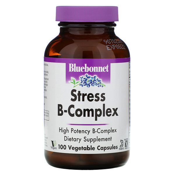 Bluebonnet Nutrition, Stress B-Complex, 100 Vegetable Capsules 1 Bluebonnet Nutrition, Stress B-Complex, 100 Vegetable Capsules