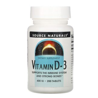 Source Naturals, Vitamin D-3, 400 IU, 200 Tablets