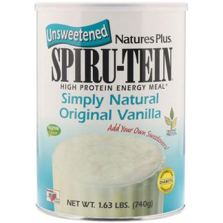 NaturesPlus, Spiru-Tein, High Protein Energy Meal, Unsweetened, Simply Natural Original Vanilla, 1.63 lbs (740 g)