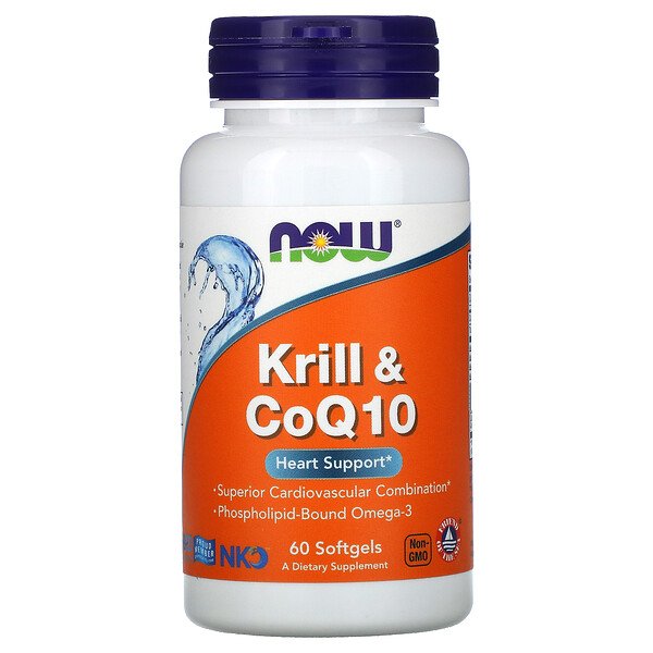 NOW Foods, Krill & CoQ10, 60 Softgels 1 NOW Foods, Krill & CoQ10, 60 Softgels