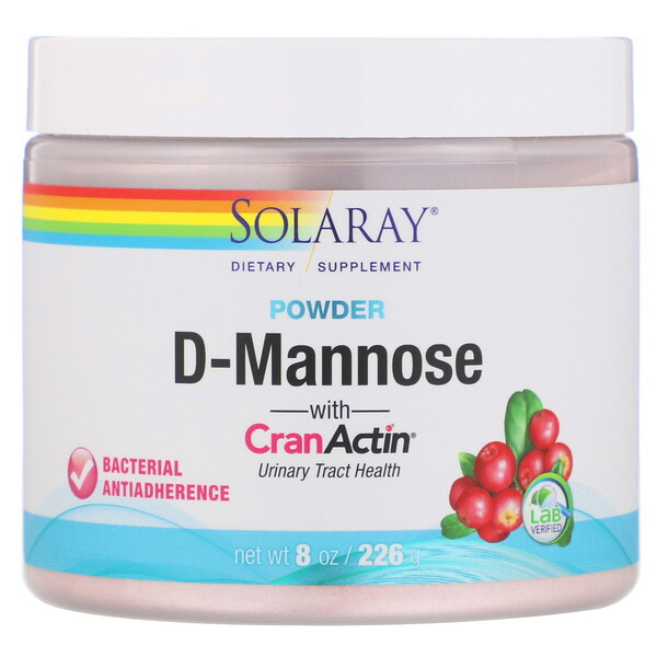 Solaray, D-Mannose with CranActin Powder, 2,000 mg, 8 oz (226 g) 1 Solaray, D-Mannose with CranActin Powder, 2,000 mg, 8 oz (226 g)
