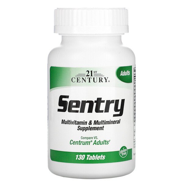 21st Century, Sentry, Adults Multivitamin & Multimineral Supplement, 130 Tablets 1 21st Century, Sentry, Adults Multivitamin & Multimineral Supplement, 130 Tablets