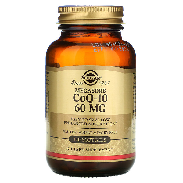 Solgar, Megasorb CoQ-10, 60 mg, 120 Softgels 1 Solgar, Megasorb CoQ-10, 60 mg, 120 Softgels
