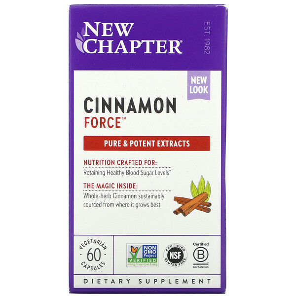 New Chapter, Cinnamon Force, 60 Vegetarian Capsules 1 New Chapter, Cinnamon Force, 60 Vegetarian Capsules