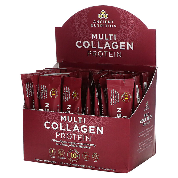 Dr. Axe / Ancient Nutrition, Multi Collagen Protein, 40 Single Stick Packets, 0.36 oz (10 Dr. Axe / Ancient Nutrition, Multi Collagen Protein, 40 Single Stick Packets, 0.36 oz (10.1 g) Each