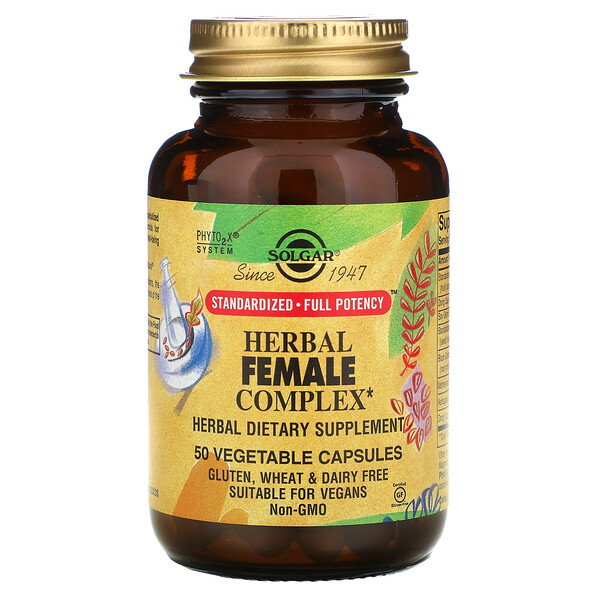 Solgar, Herbal Female Complex, 50 Vegetable Capsules 1 Solgar, Herbal Female Complex, 50 Vegetable Capsules