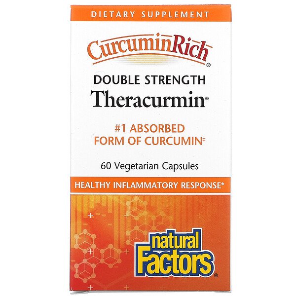 Natural Factors, CurcuminRich, Double Strength Theracurmin, 60 Vegetarian Capsules 1 Natural Factors, CurcuminRich, Double Strength Theracurmin, 60 Vegetarian Capsules