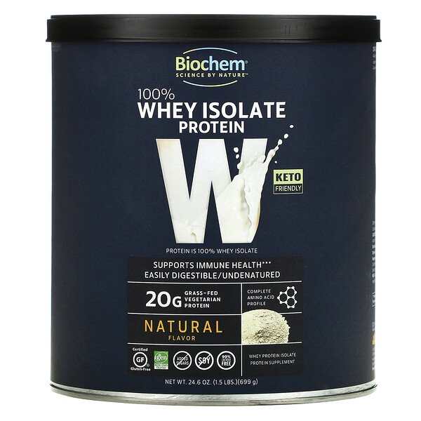 Biochem, 100 Whey Isolate Protein, Natural, 24.6 oz (699 g)Singapore