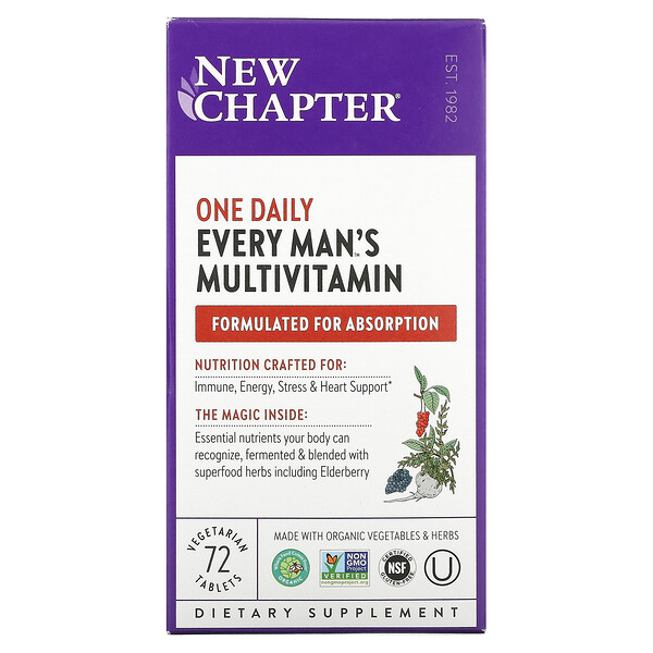 New Chapter, One Daily Every Man's Multivitamin, 72 Vegetarian Tablets 1 New Chapter, One Daily Every Man's Multivitamin, 72 Vegetarian Tablets