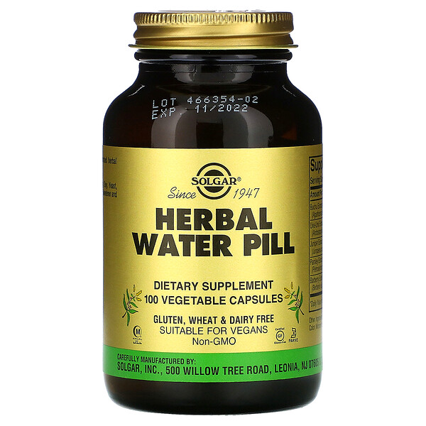 Solgar, Herbal Water Pill, 100 Vegetable Capsules 1 Solgar, Herbal Water Pill, 100 Vegetable Capsules