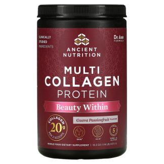 Dr. Axe / Ancient Nutrition, Multi Collagen Protein, Beauty Within, Guava Passionfruit, 1.14 lb (517.5 g)