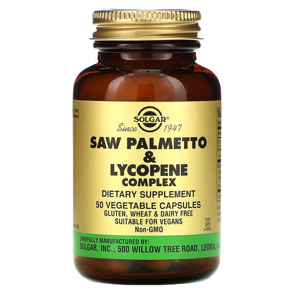 Solgar, Saw Palmetto & Lycopene Complex, 50 Vegetable Capsules 1 Solgar, Saw Palmetto & Lycopene Complex, 50 Vegetable Capsules
